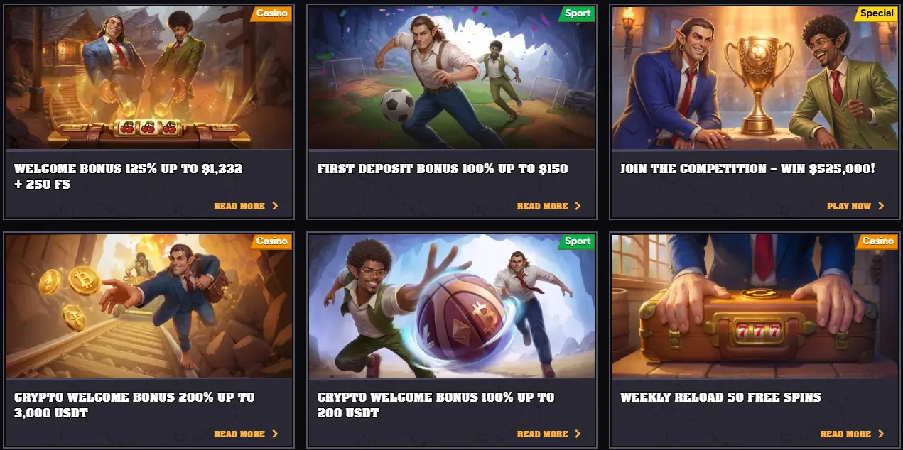 Wintino Casino promotions: welcome package, reloads, cashback and tournaments